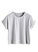 SweatyRocks Women's Tie Dye Letter Print Crop Top T Shirt Grey One Size