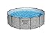 Produktbild Bestway Steel Pro MAX Frame Pool Komplett-Set mit Filterpumpe Ø 427 x 122 cm, Steinwand-Optik (Cremegrau), rund