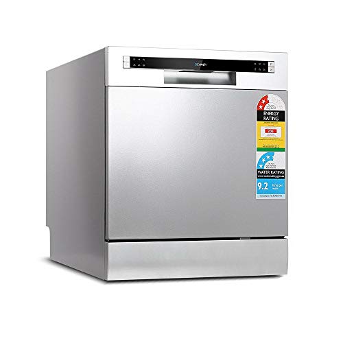 Devanti Benchtop Dishwasher 8 Place Settings Counter Bench Top Dish Washer Water & Energy Efficient Freestanding Silver