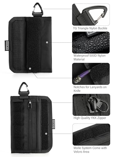 TACTICAL_GEEK Torba do przechowywania A2 L, miękka torba 500D, nylonowa, wodoodporna, mini kompaktowa torba EDC mała torba EDC na spacer wahadłowy do codziennego użytku, czarna