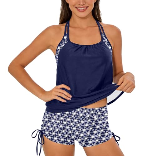 Tankini de bain au bord festonné et finitions haut de gamme