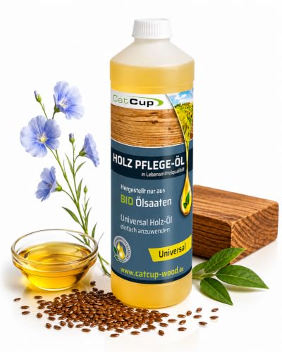 CatCup BIO Universal Holzöl 1L | Geruchloses & farbloses Holzpflegeöl – Ansicht 1