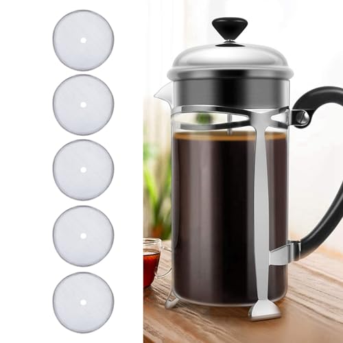 Restokki Stainless Steel Coffee Filter Mesh for French Press 5Pcs Accessory Coffee Pot Filter