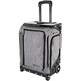 ZUCA Navigator 20-Inch Carry On Luggage Suitcase with Wheels Airline Approved, Built-In Seat Ultimate Organization Lightweight & Durable Ideal for Business & Leisure Travel Grey w/Black Frame