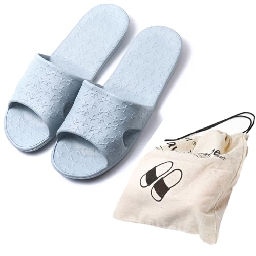 Image of Anmerl Travel Slippers for Women and Men, Portable Foldable Slippers with Cotton Storage Bag, Soft Comfy Non-Slip Quick Dry House Bathroom Shower Shoes Spa Gym Swimming Beach Sandals