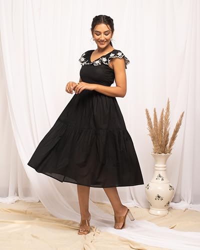 FIORRA black cotton dress – image 3