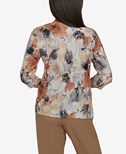 Haut en maille texturée de qualité supérieure style floral aquarelle Dunner