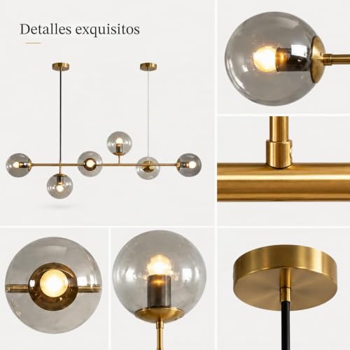 Lámpara colgante de luz variable LED E27 de seis luces ajustables 7