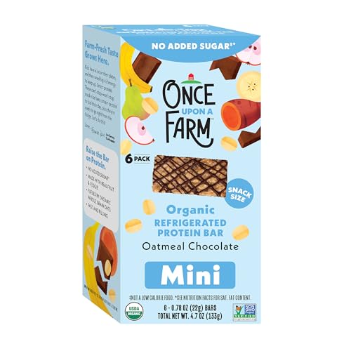 Once Upon a Farm Organic Mini Refrigerated Protein Kids Bar Multipack Oatmeal Chocolate 6-.78oz Bars