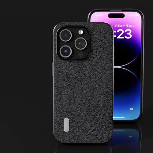 Carcasa de cuero PU premium texturizado y tacto suave para iPhone 15 Pro 5