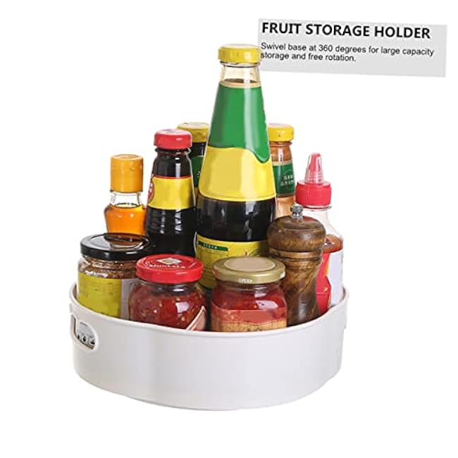 Mipcase 1Pc Non-slip Rotating Multi-function Storage Case for Kitchen Bathroom Desk Tpr Aps Material Easy Movement with Dual Handles for Organizing Cosmetics Seasonings