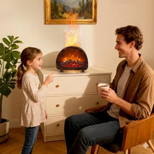Fireplace Diffuser, 200ml 3D Fire Diffusers for Home, 12 Colours Humidifier with Remote Control for Bedroom, Office, Waterless Auto-Off and Timer(Fireplace) — photo 4