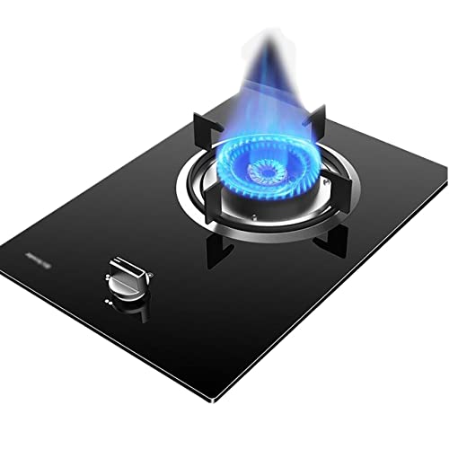 Placa de Gas, Encimera de Gas, Cocina de Gas de 4 quemadores, Cocina de Gas de 4 quemadores, Cocina de Gas de 8 kW, vitrocerámica de Vidrio Templado Negro, Cocina empotrada de Triple Anillo.