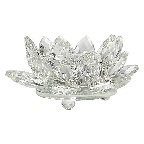 Spring.Rd Large Crystal Lotus Candle Holder Cover
