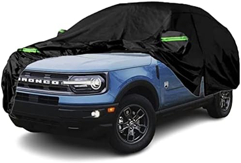 LTDNB Waterproof Car Covers Compatible with 2021-2023 Ford Bronco Sport, All Weather Custom-fit Car Cover with Zipper Door for Rain Snowproof UV Windproof Protection
