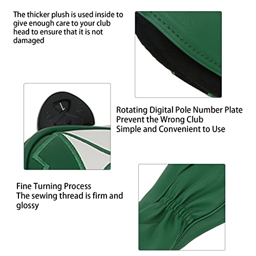 Couvre-tête de golf vert en cuir imperméable pour driver - 7