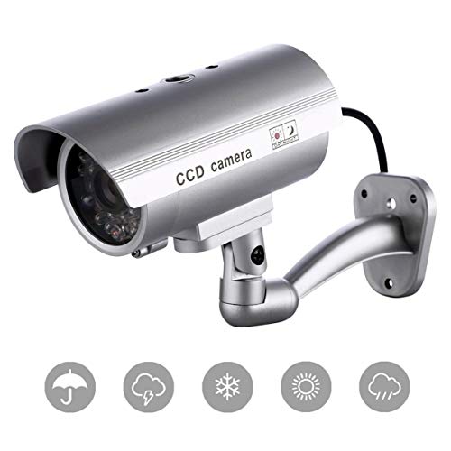 Telecamera Finta (4 Pezzi) Videocamere di Sorveglianza Dummy Camera con LED lampeggiante IR Simulazione