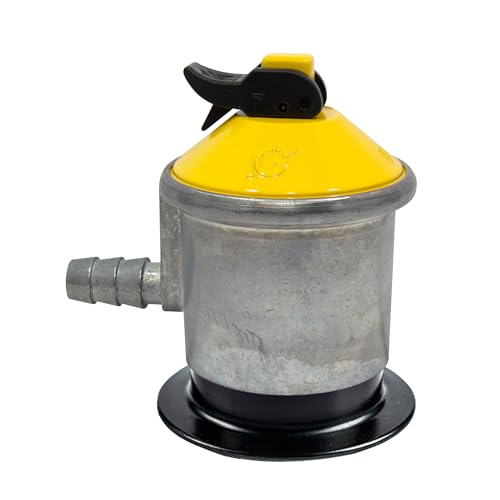 S&M 322037 – Regulador para bombonas de gas butano o propano para aparatos con presión de entrada de 50 milibares | Alcachofa para botellas de gas para paelleros, cocinas y quemadores de hostelería