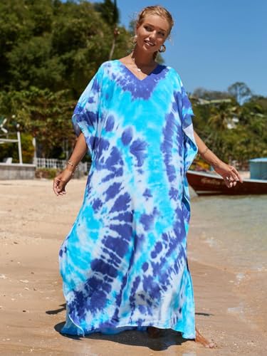 Image of NFVNKJ Women's Plus Size Beach Lounge Kaftan Maxi Dress Swimsuit Coverup for Women