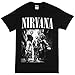 Nirvana Group Standing Black & White Photo T-shirt - Black (Small)