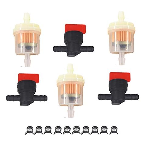 waltyotur 3Kit 1/4 in Line Shut Cut Off Valve Clamp Fuel Gas Filter Kit Replacement for Briggs Stratton Cover