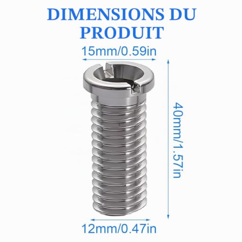 LuLiyLdJ 2 Pièces Argent Vis pour Panier D'évier en Acier Inoxydable, Bonde Creuse pour Lavabo et Évier de Cuisine, Accessoires (40mm Argent) – vue 2