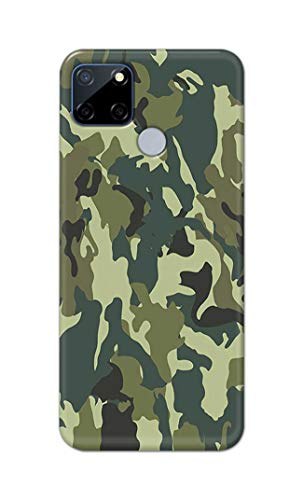 Image of Printed Hard Back Cover Case for Realme C12 Back Cover (Green Army Camouflage) -1803