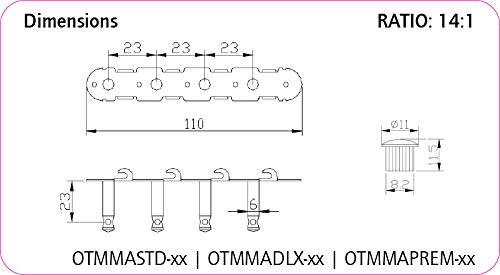 ORTEGA GUITARS Mandolin OTMMADLX-GO Tuning Machine Head Set A-Style Deluxe Black Buttons Gold - Image 2