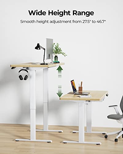 Marsail Standing Desk With Drawer, 55X24 Inch Adjustable Height Standing Desk, Electric Stand Up Desk, Sit Stand Home Office Desk, Ergonomic Workstation For Home Office Computer Gaming Desk #TOP6