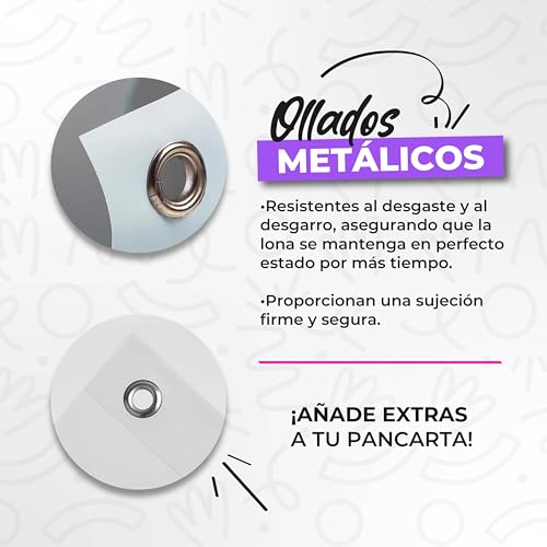 Miniatura 4 de Pancarta Personalizada Para Publicidad Exterior Con 21 Medidas - Lona Personalizada Con Foto, Logo, Texto - Ideal Para Comunion, Bodas, Bautizos, Cumpleaños - Banderas,Cartel Con Fotos 100x70cm