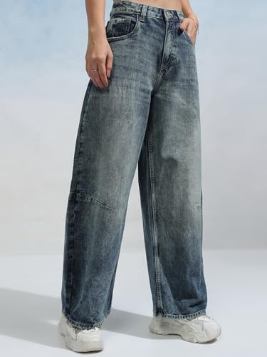 Image of Tokyo Talkies Women Cotton Baggy Jeans | Machine wash