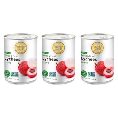 Premium Lychees in Syrup (3) - 20 oz | Natural Ingredient | Use For Mocktails, Cocktails, Drinks, Smoothies | Real Fruit Harvested At Peak Season | Four Elephants Brand | Non-GMO and Gluten-Free Cover