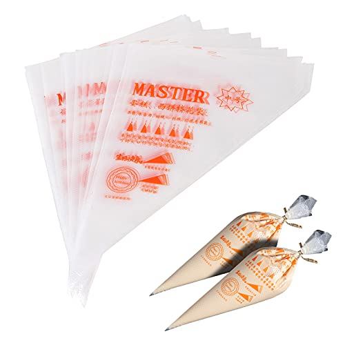 YankMooM 100 Pieces Plastic Pastry Bags Disposable Icing Piping Bags for Cake Cookie Desserts Icing Cupcakes Decoration