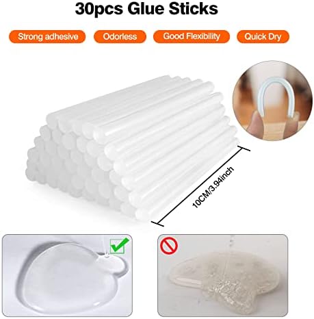 SHJADE Hot Glue Gun with 30 Glue Sticks, 20W Mini Hot Melt Gun Kit(White) - 4