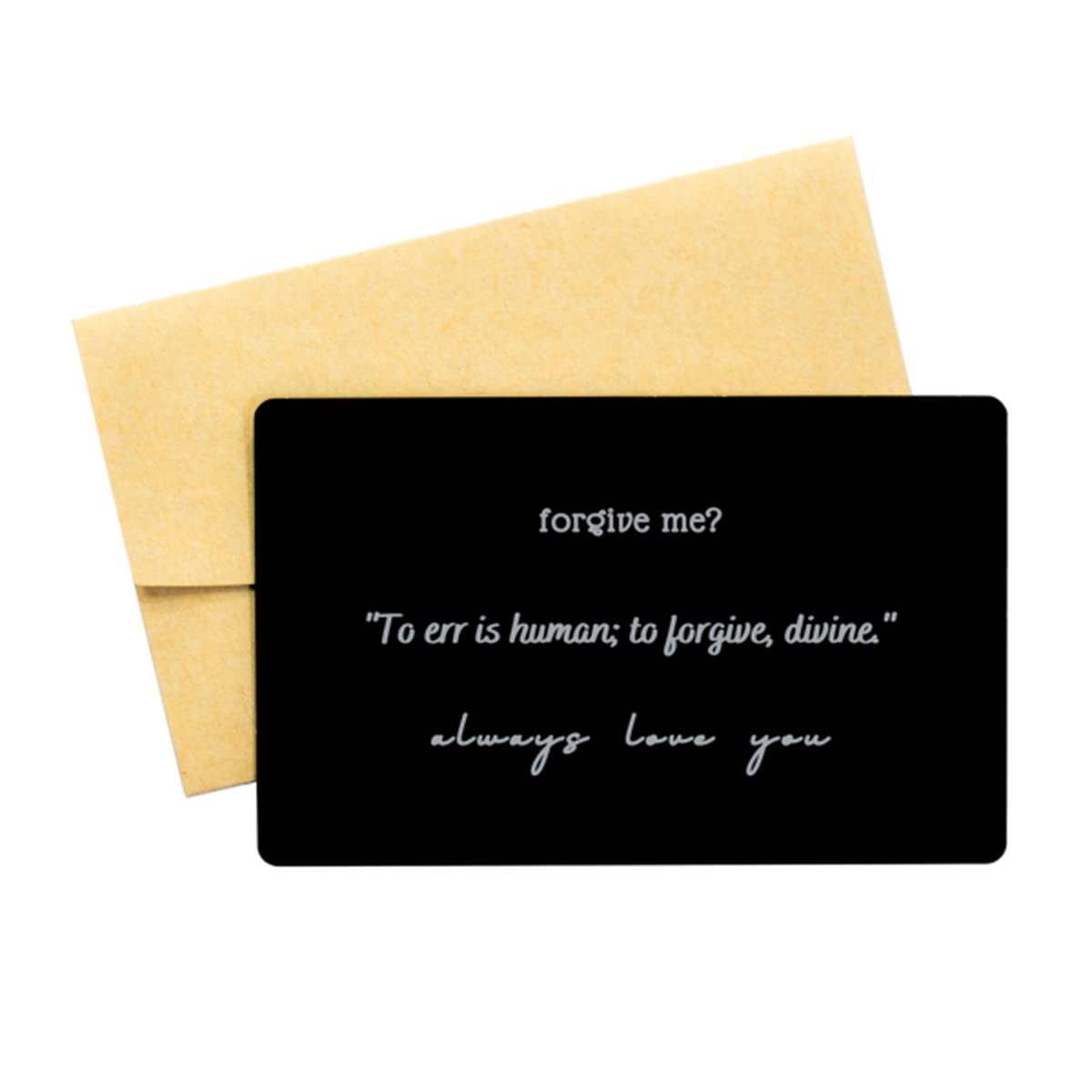 Amazon.com : Forgive Me Premium Card, Sincere Sorry For Wife From Husband,  Forgiveness In Marriage, Apology Quotes For Her, Engraved Premium Card,  Sorry Message Sweet&Romantic. Never Fade Off : Office Products