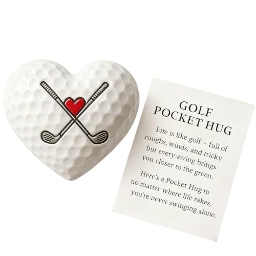 TEOZBLU Golf Pocket Hug, Recuerdo De Pelota De Golf En Forma De Corazón Con Tarjeta Con Mensaje Inspirador, Marcador De Pelota De Golf,Regalo De Condolencias y Ánimo Para Amantes Del Golf Hombre Mujer TEOZBLU Golf Pocket Hug, Recuerdo De Pelota De Golf En Forma De Corazón Con Tarjeta Con Mensaje Inspirador, Marcador De Pelota De Golf,Regalo De Condolencias y Ánimo Para Amantes Del Golf Hombre Mujer