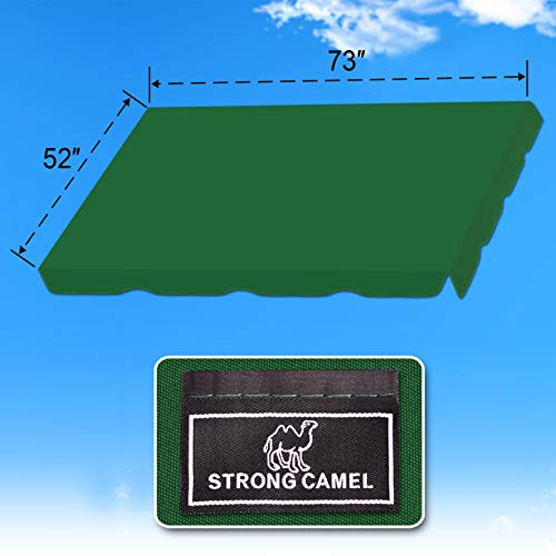 Strong Camel Patio Swing Cover Outdoor Swing Replacement Canopy Cover Fit Porch Top Cover For Seat Furniture Uitable For Patio, Garden, Poolside, Balcony, Backyard (Only Cover) (73"X52", Green) #TOP2