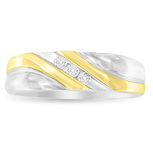 Original Classics Men's 10K Two-Toned Gold Round Cut Diamond Ring (1/2 cttw, I-J Color, I1-I2 Clarity)