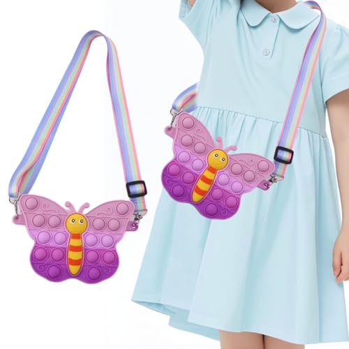UIEXAY Pop Bolso It, 2 En 1 Bolso Fidget Toy,Push Pop Bubble Bolso De Juguetes Sensoriales con Bandolera De Longitud Ajustable para Niños - Bolsos De Moda Regalos De Cumpleaños