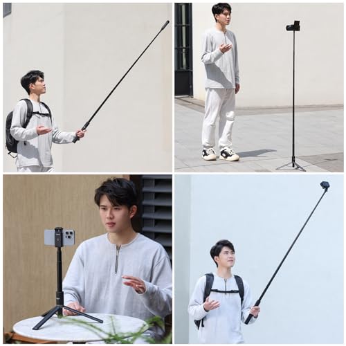 Trípode invisible para selfie stick de 59 pulgadas para Insta360 X5/X4/X3/ONE X2/GO 3s/DJI Osmo 360, ULANZI TT52 poste de extensión ajustable impermeable mango agarre para GoPro, DJI Osmo Pocket 3 - Image 8