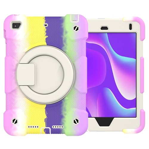 Étui iPad mini 5 robuste avec support rotatif 360 et sangle de transport violet enfant