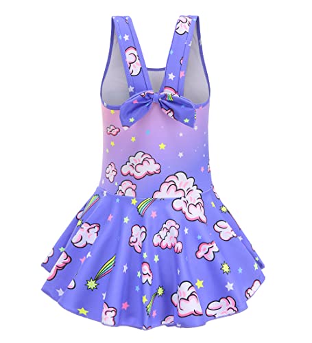 Ruuyiicoco Girls One Piece Unicorn Swimsuit Mermaid Swimwear Rainbow Bathing Suit (5-6 Years, Purple Unicorn) #TOP1