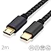 Produktbild 2m USB Verbindungskabel, USB Typ C auf Micro-USB Kabel, USB 2.0, Schwarz