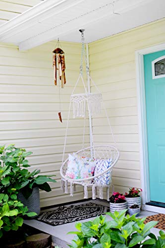 Beachcombers Burnt Flower Bamboo Wind Chime Coconut Top And Burnt Tropical Flower Design Bamboo Pieces Coastal Decor Decoration Brown #TOP5