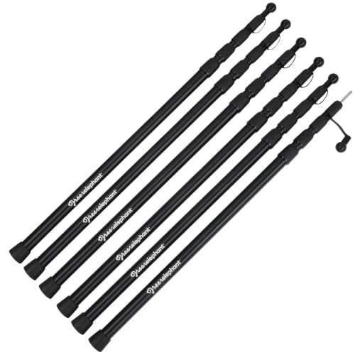 Green Elephant Camping Tarp Poles - Adjustable Aluminum Telescoping Tent Poles for Tarps, Canopy & Awning - Heavy Duty Collapsible Pole Set of 6 - Extends 8ft, Shrinks to 2ft - Caravan & Beach Shade