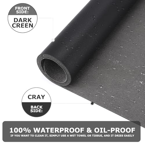 Leather Desk Mat, Large Mouse Mat, Non-Slip Desk Pad Desk Protector Mat, Waterproof PU Leather Laptop Mat Table Mat Desk Writing Pad for Office and Home (Black,23.6" x 13.7") - Image 4