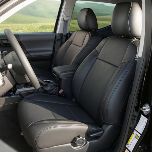 Image of Clazzio Toyota Tacoma 2016-2023 Double Cab Manual Driver Seat Black PVC Seat Cover AP-EATOB2120KKK