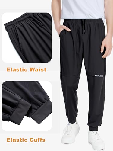 CAMLAKEE Boys' Mesh Athletic Sweatpants Kids Lightweight Joggers Quick Dry Active Running Pants4