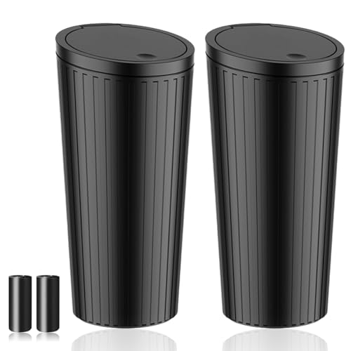 SGLRT Car Trash Bin with Lid - 2 Pack Universal Leakproof Vehicle Garbage Can Bin with 40pcs Trash...