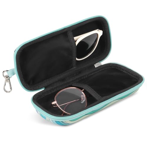 Image of Double Eyeglasses Case Hard Shell Dual Sunglasses Organizer with Zipper Closure Travel Eyewear Storage for Vehicle